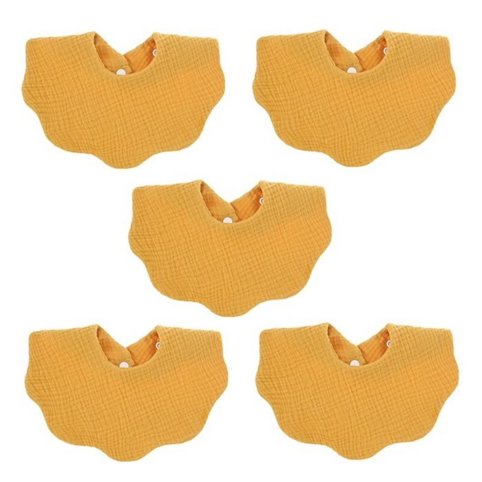 5Pcs Pure Cotton Baby Feeding Bibs Set