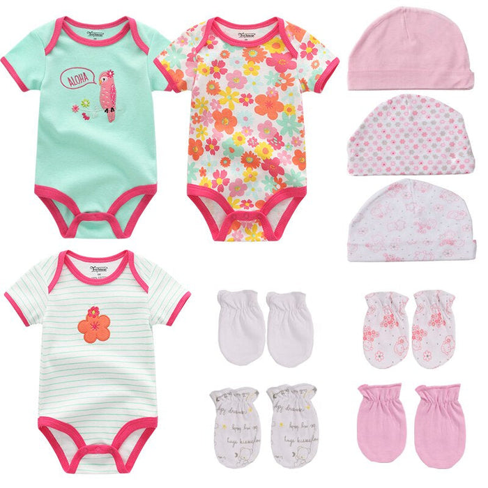 3Pcs Newborn Infant Baby Bodysuit Outfits