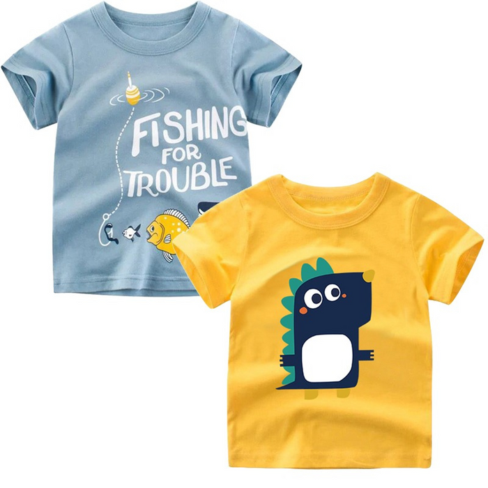 Kids Short Sleeve Printed T-Shirt Sets