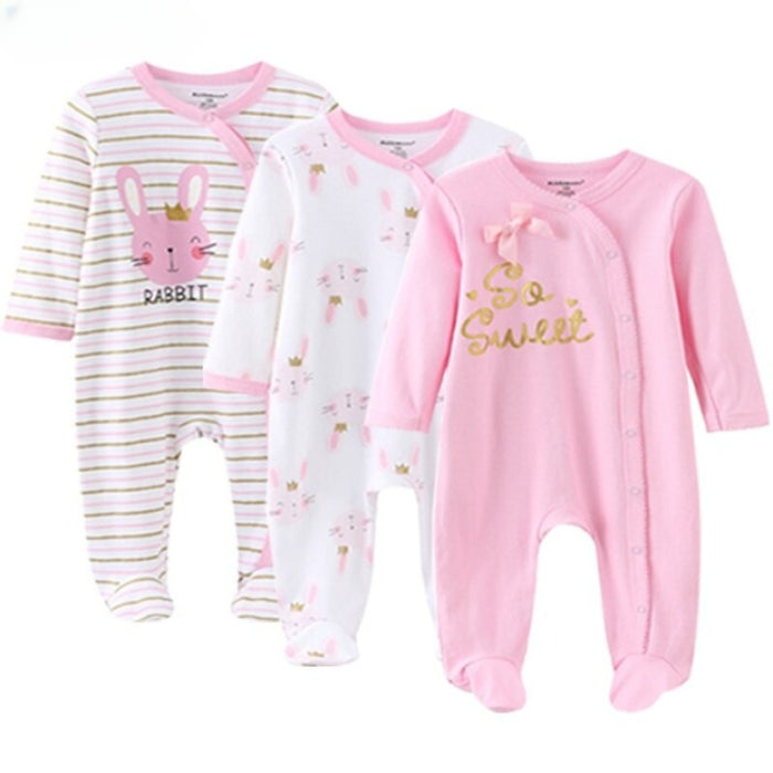 3 Pieces Newborn Baby Rompers Jumpsuit Set