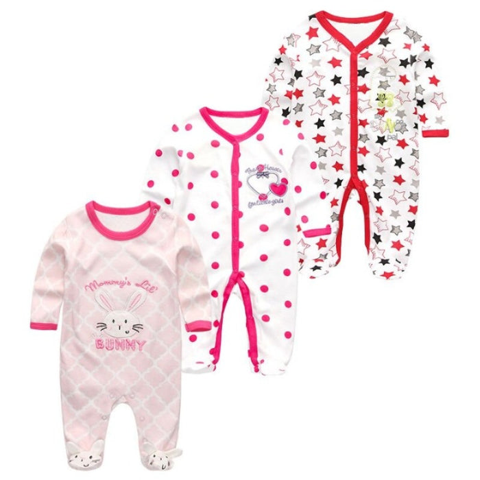 3Pcs Rompers Clothes Set For Newborn Baby