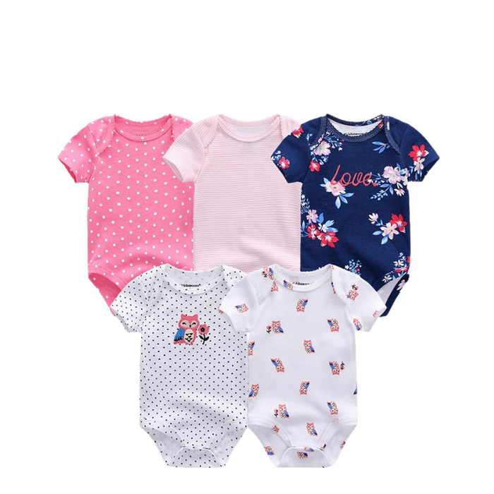 Newborn's 5Pcs Baby Bodysuit Set