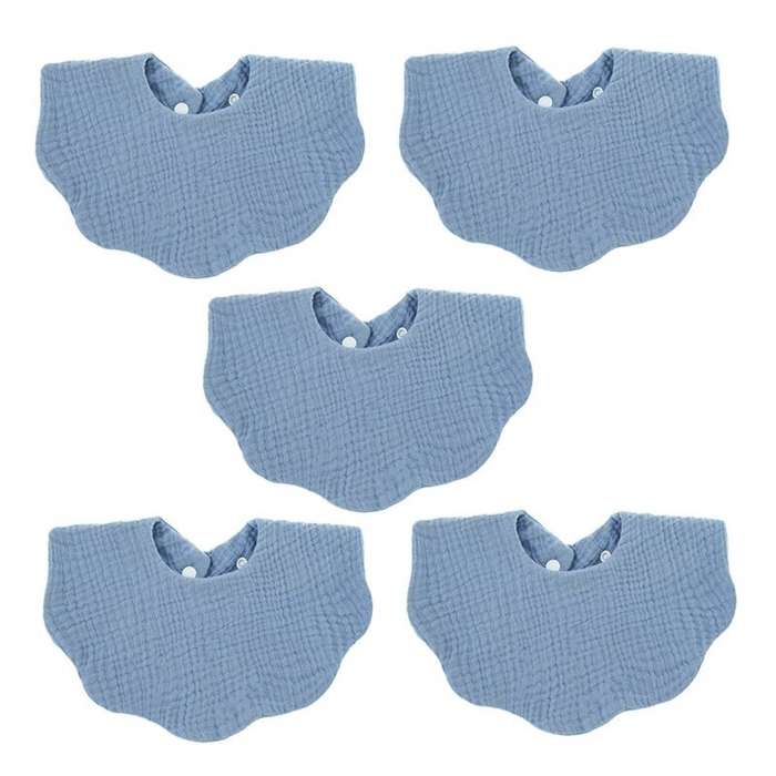 5Pcs Pure Cotton Baby Feeding Bibs Set