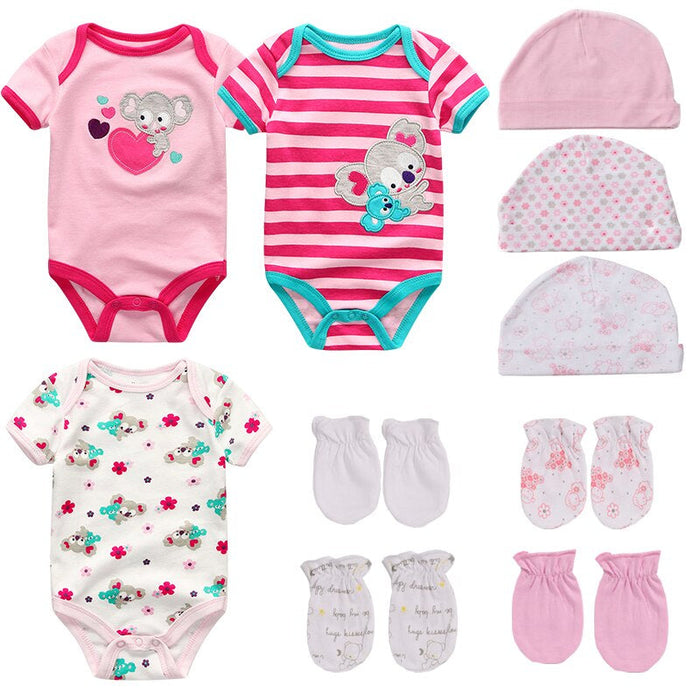 3Pcs Newborn Infant Baby Bodysuit Outfits