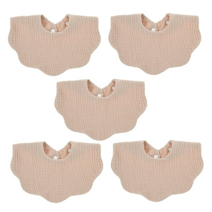 5Pcs Pure Cotton Baby Feeding Bibs