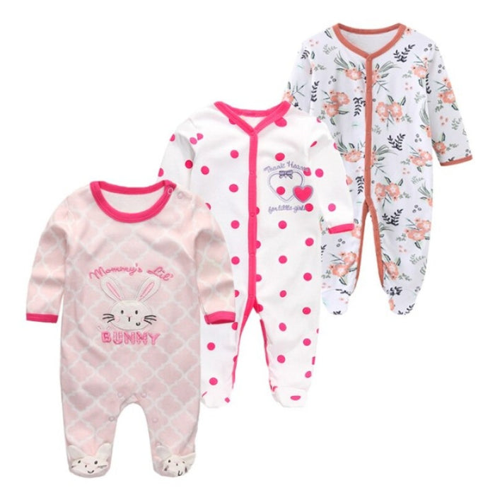 3Pcs Jumpsuit Set For Newborn Baby