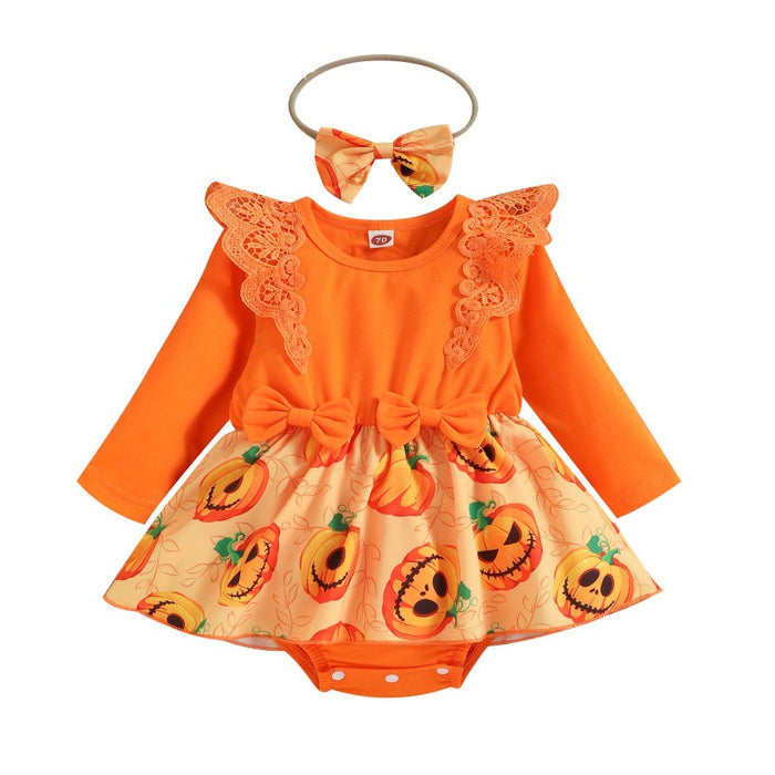 Halloween Pumpkin Newborn Baby Romper Bodysuit