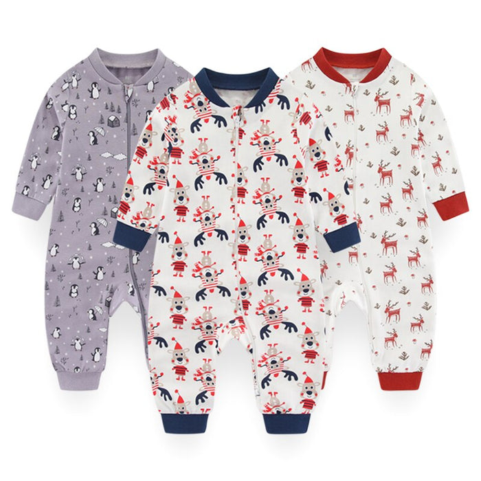 3Pcs Christmas Baby Cartoon Infant Rompers