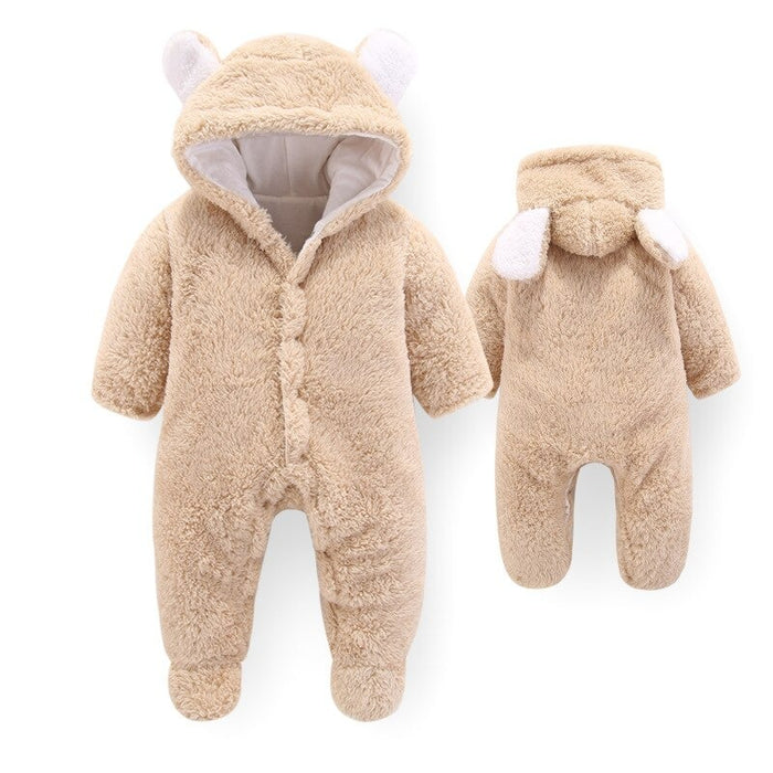 Thick Hooded Romper For Newborn Baby