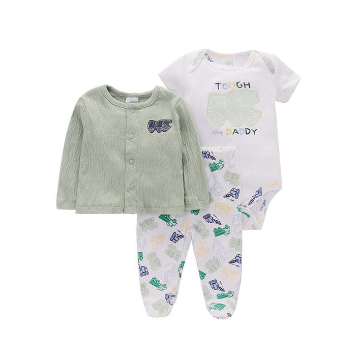 3PCS Cotton Bodysuit & Pant Outfits