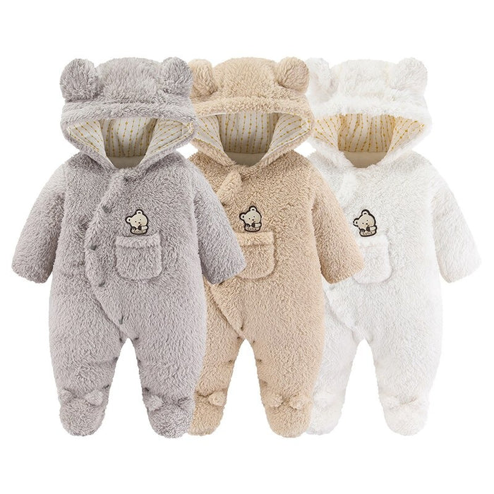 Thick Hooded Romper For Newborn Baby