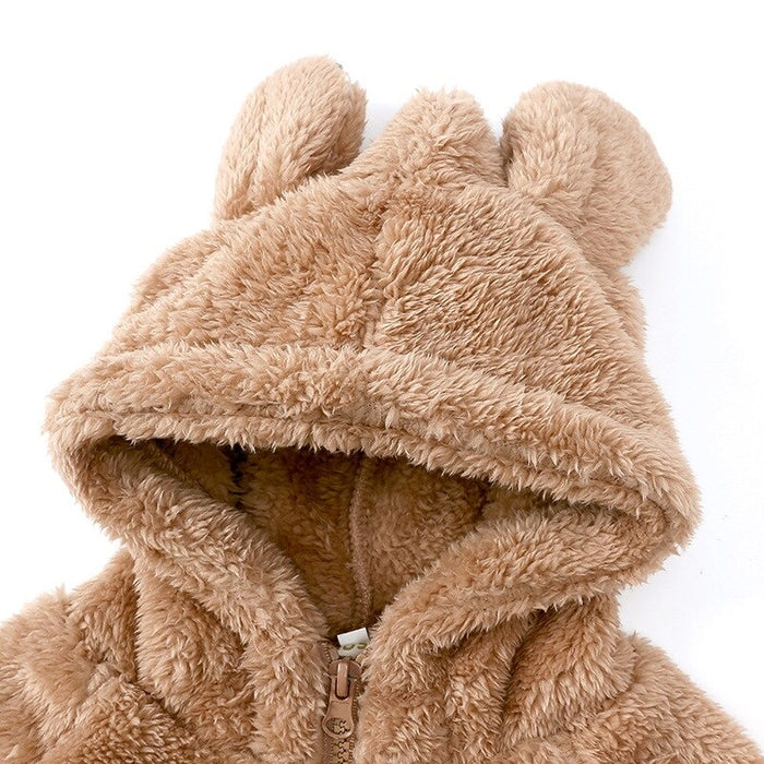 Winters Kids Coat With Thick Hooded Bear Ears