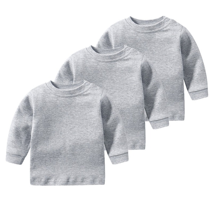 3Pcs Pure Cotton Long Sleeve T-Shirts For Toddler