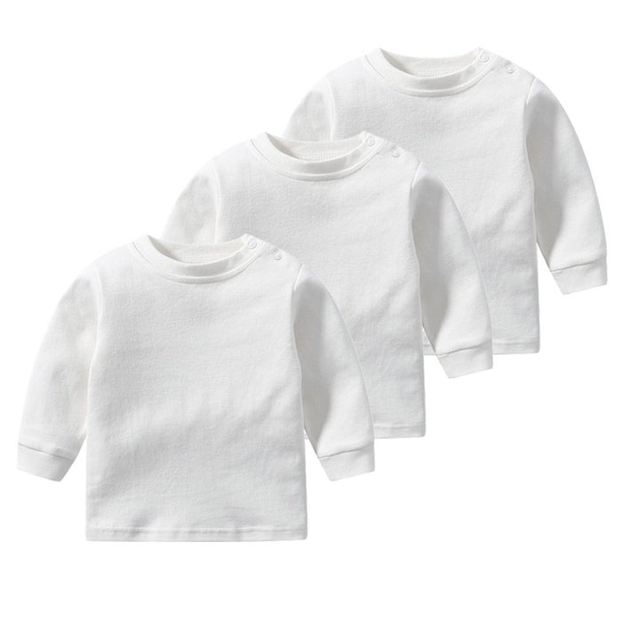 3Pcs Pure Cotton Long Sleeve T-Shirts For Toddler