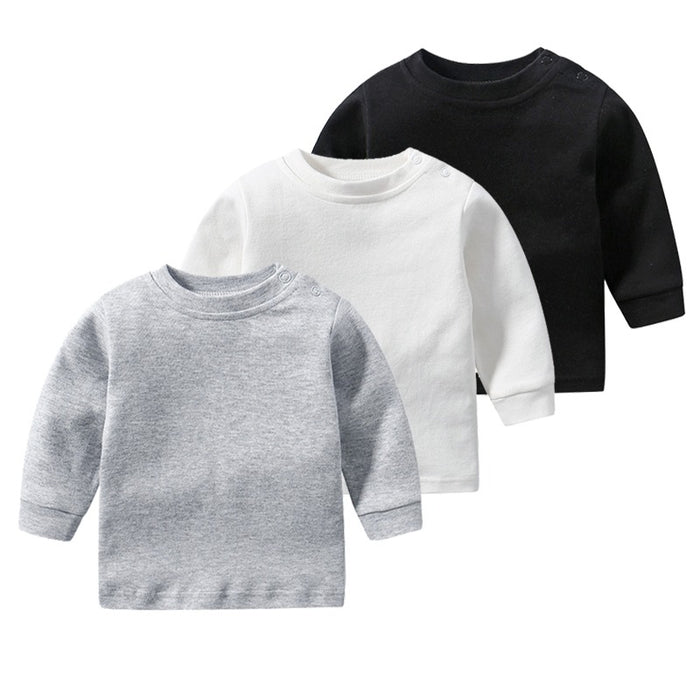 3Pcs Pure Cotton Long Sleeve T-Shirts For Toddler