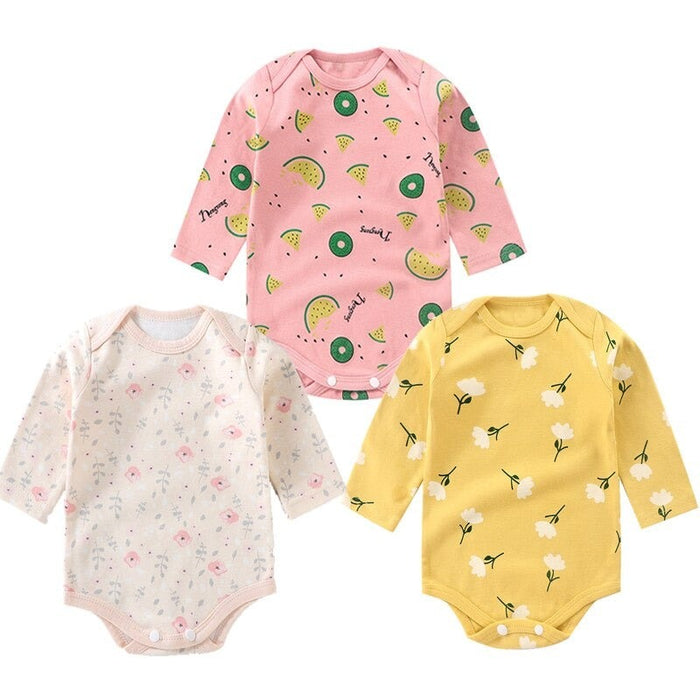 3Pcs Newborn Baby Long Sleeve Jumpsuit Set