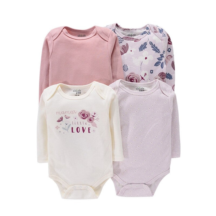 4Pc Newborn Baby Long Sleeve Jumpsuits