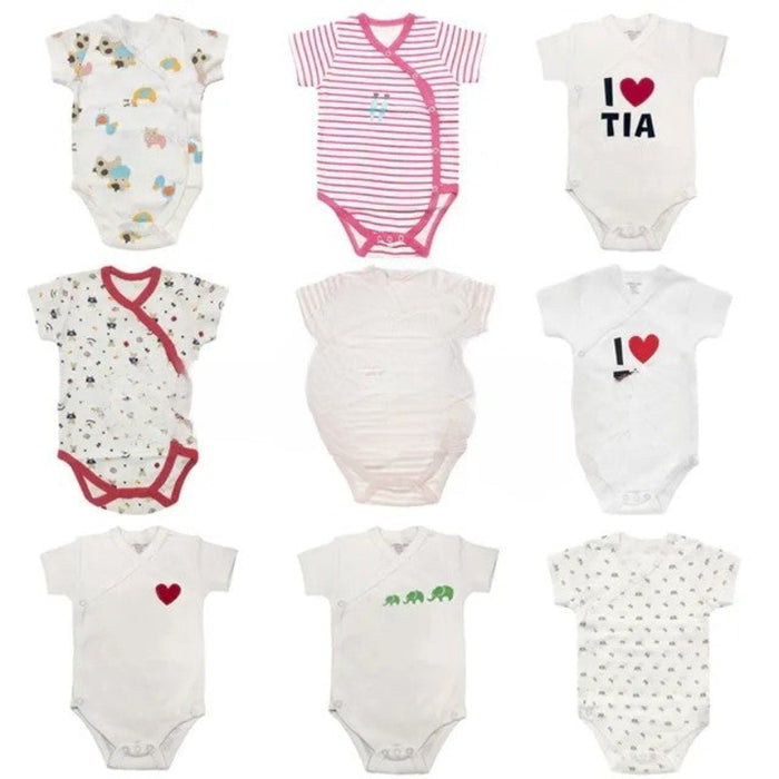 Short-Sleeve Newborn Cartoon Baby Bodysuit