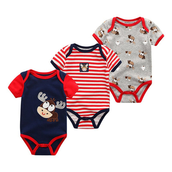 3Pcs Infant Cartoon Clothing Baby Bodysuits