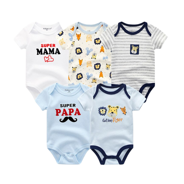 5Pcs Newborn Baby Bodysuit