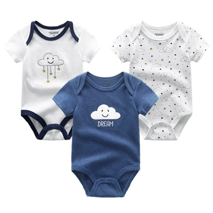 3PCS Cartoon Unisex Baby Rompers Set