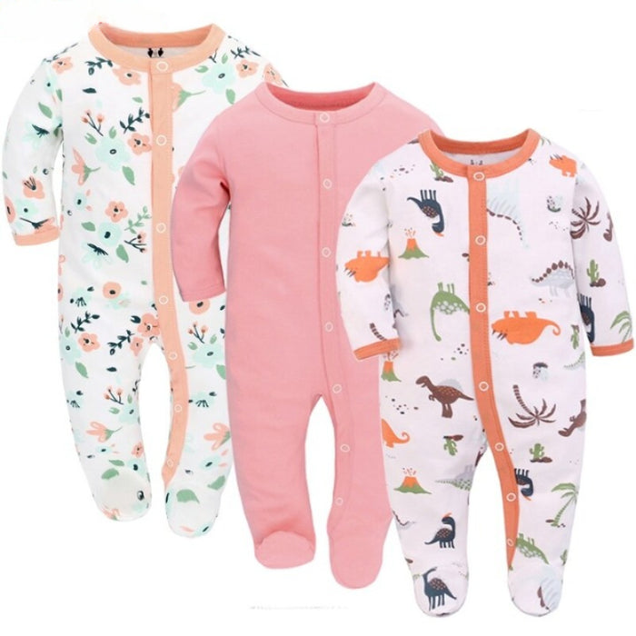 3 Pieces Newborn Baby Rompers Jumpsuit Set