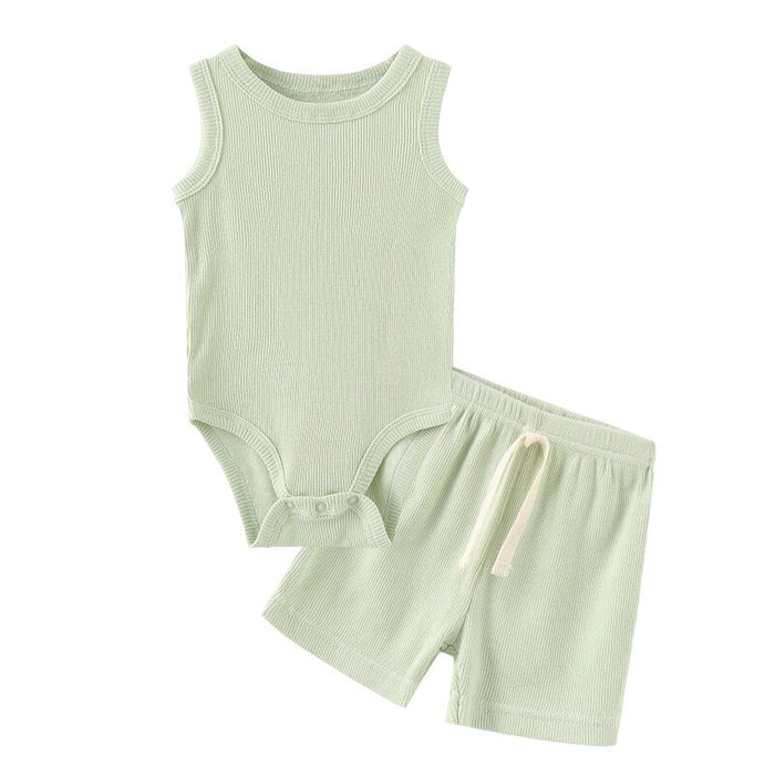 Sleeveless Bodysuit & Elastic Pants Set For Toddlers