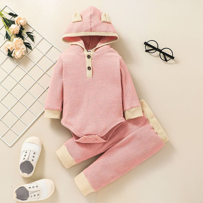 Long Sleeve Hooded Bodysuit & Pants Set