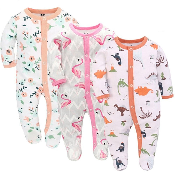 3pcs Newborn Baby Rompers Clothes Set