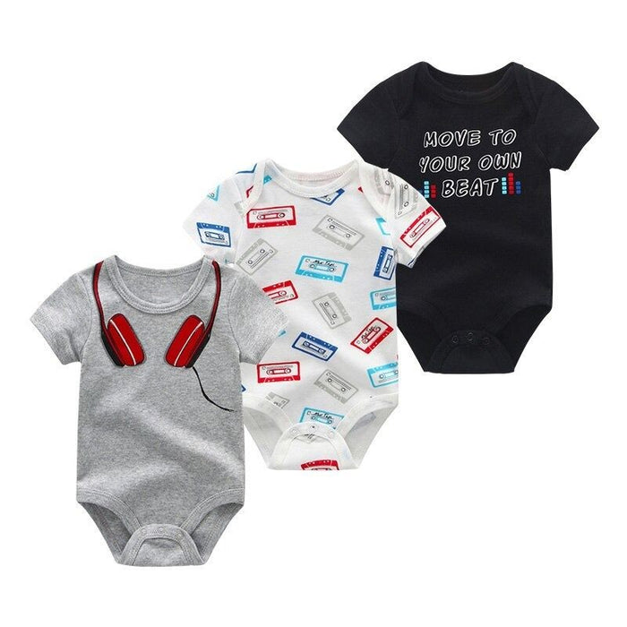 Cotton Romper 3 Pieces Baby Bodysuit Set