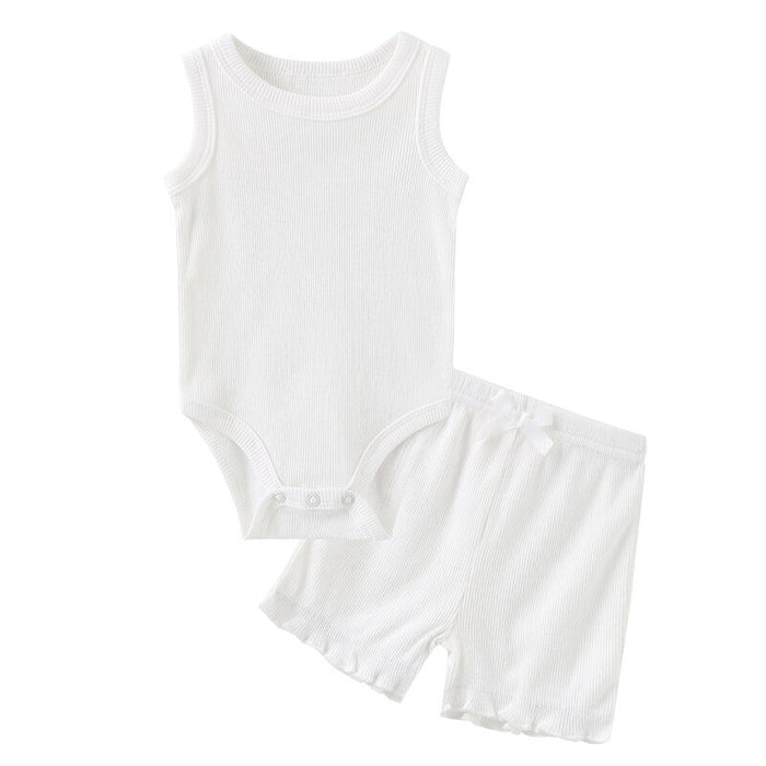 Sleeveless Bodysuit & Elastic Pants Set For Toddlers