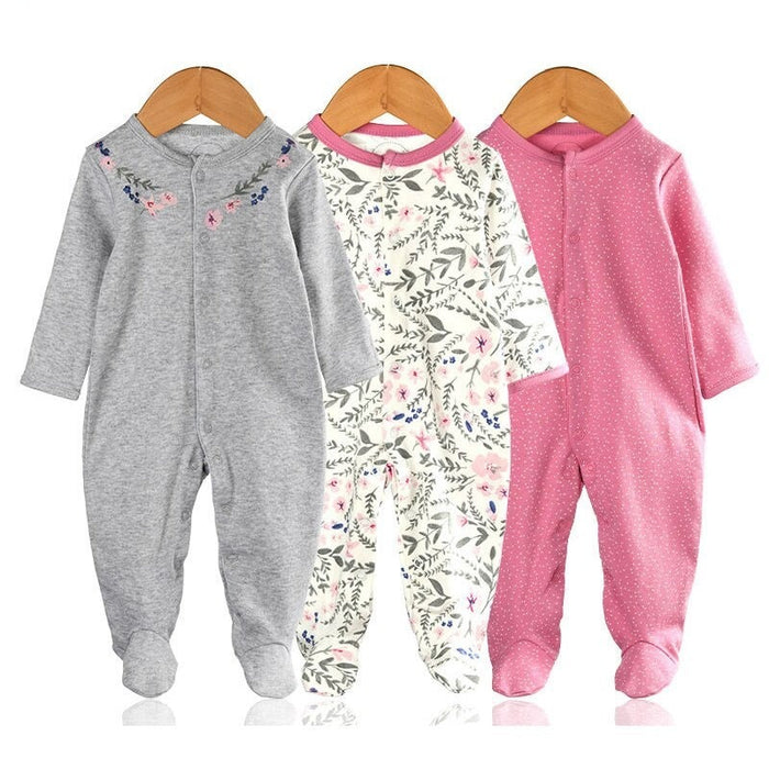 Toddlers 3 Pcs Cotton Romper Set