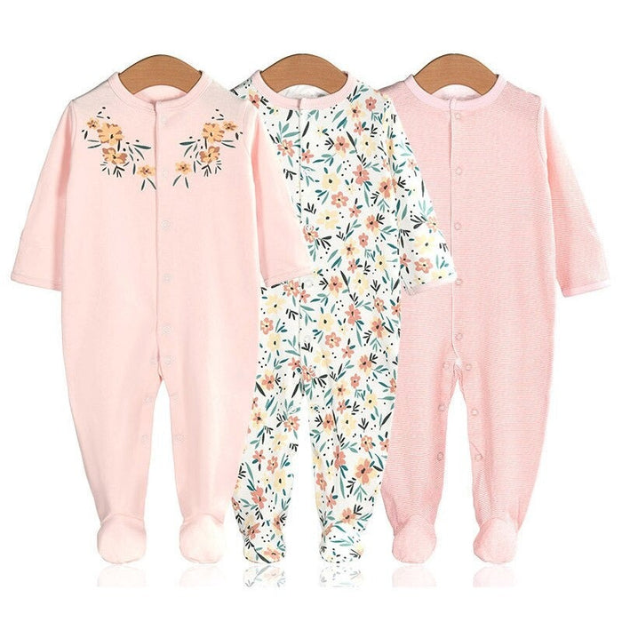 Toddlers 3 Pcs Cotton Romper Set