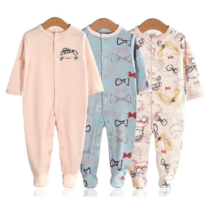 Toddlers 3 Pcs Cotton Romper Set