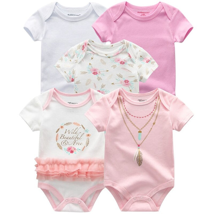 5Pcs Multi Color Toddler Jumpsuits