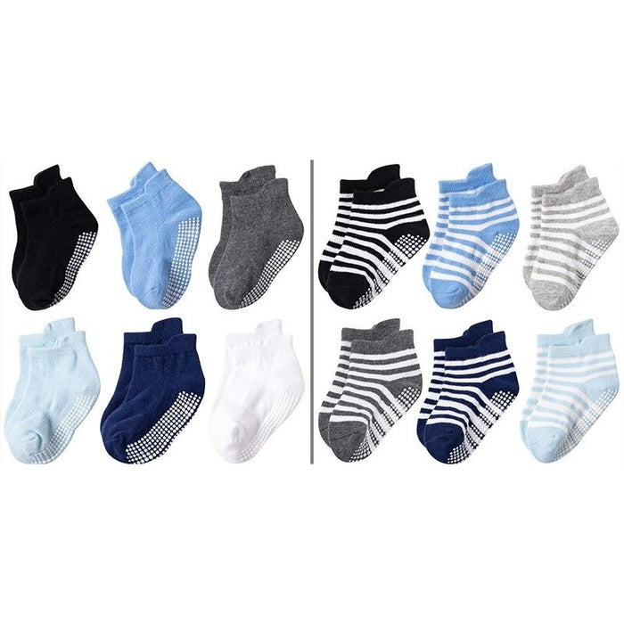 12 Pairs Of Casual Non Slip Breathable Baby Socks Set