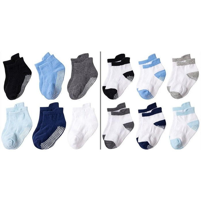 12 Pairs Of Casual Non Slip Breathable Baby Socks Set