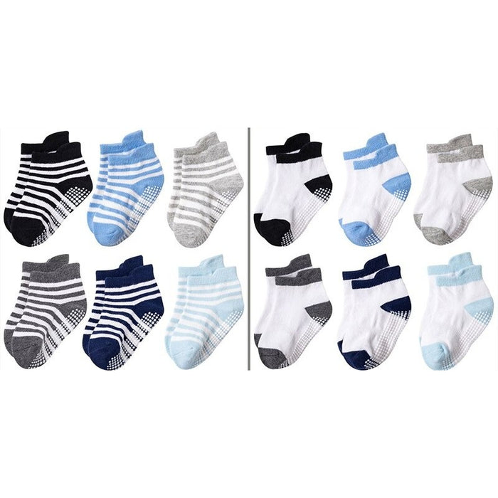 12 Pairs Of Casual Non Slip Breathable Baby Socks Set