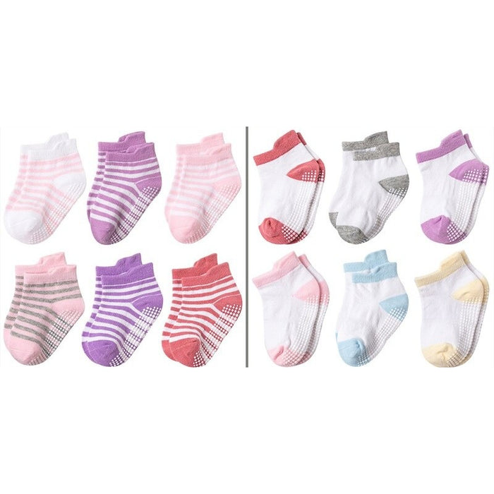 12 Pairs Of Casual Non Slip Breathable Baby Socks Set