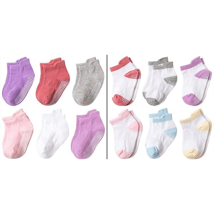 12 Pairs Of Casual Non Slip Breathable Baby Socks Set