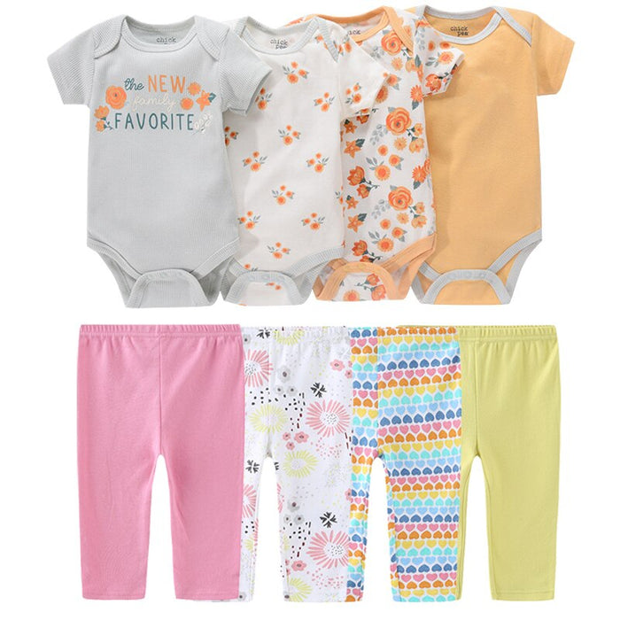 Short-Sleeved Bodysuits Trousers Infant Outfits