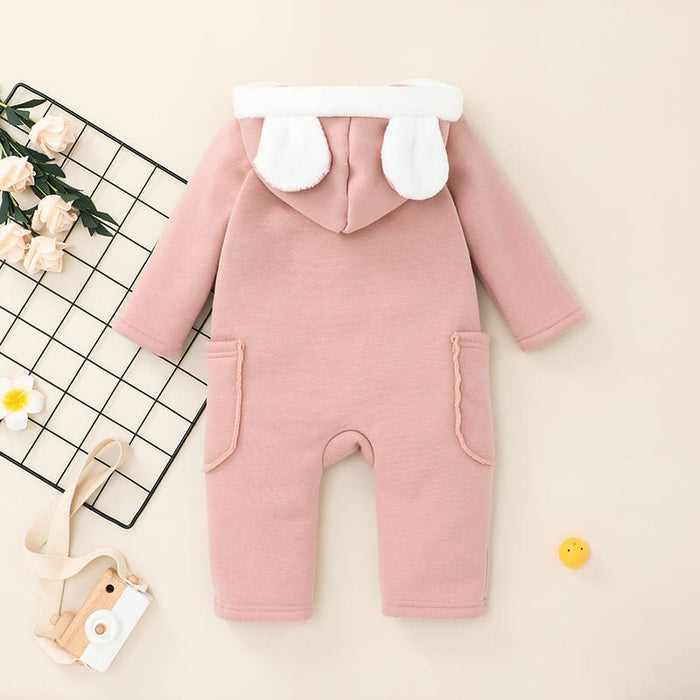 Newborn Long Sleeve Winter Clothes Hooded Romper