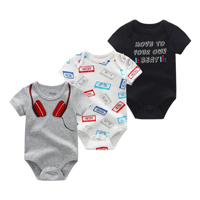 3Pcs Baby Cartoon Clothing Bodysuits