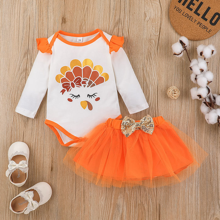 2Pcs Baby Girl Autumn Clothes Set