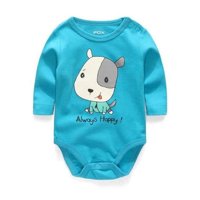 Solid Color Long Sleeve Toddler Cotton Romper