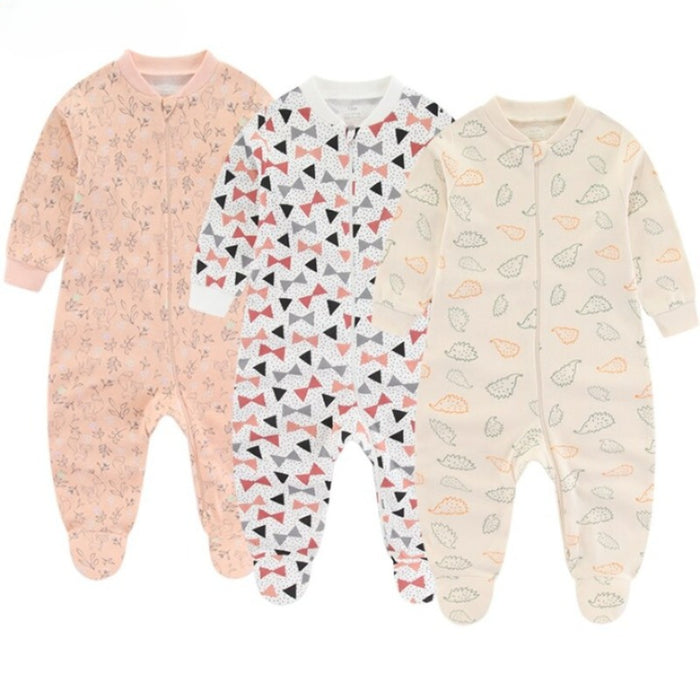 3Pcs Long Sleeves Jumpsuit Set For Newborn Baby