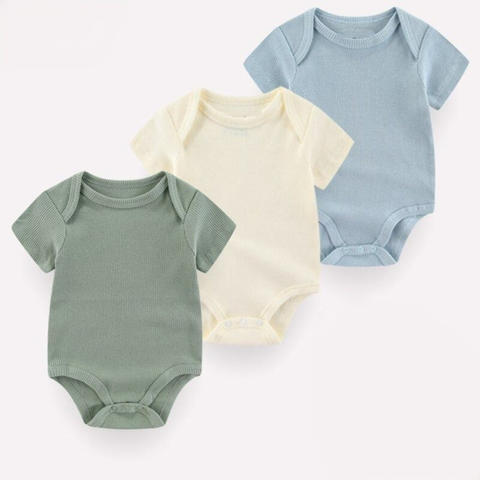 3Pcs Short Sleeve Cotton Made Toddler Clothes