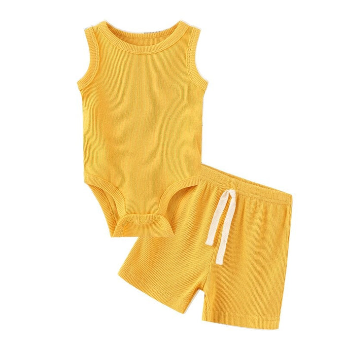 Sleeveless Bodysuit & Elastic Pants Set For Toddlers