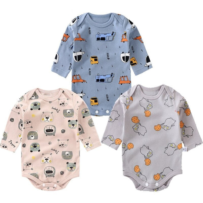 3Pcs Newborn Baby Long Sleeve Jumpsuit Set