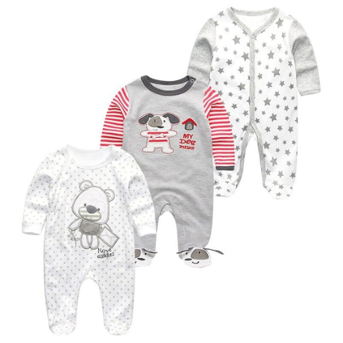 3Pcs Rompers Clothes Set For Newborn Baby